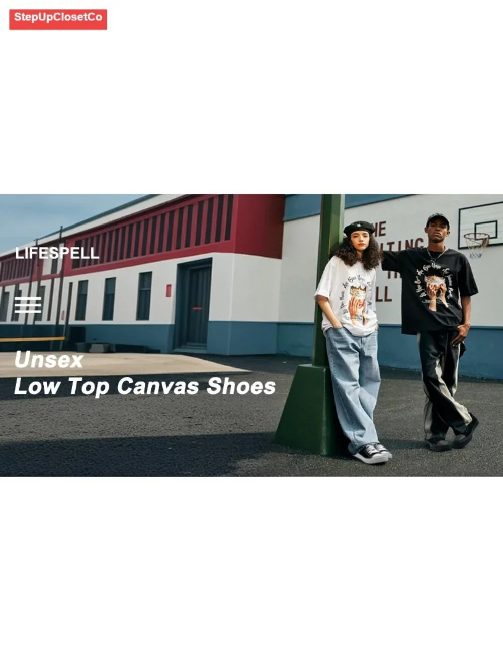 Canvas Low Top Lace Up Casual Sneakers for Women & Men
